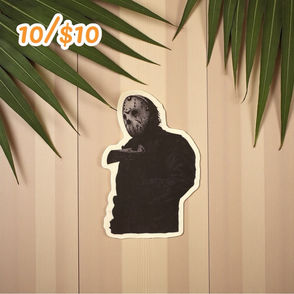 JASON VOORHEES WITH AXE – FRIDAY THE 13TH STICKER | APPROX. 2 1/2” MATTE FINISH